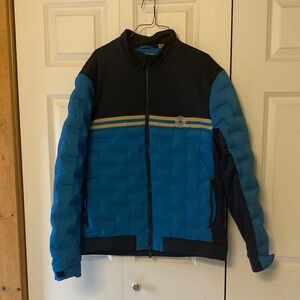 Original Penguin mens  XL colorblock puffer jacket black blue ski winter outdoor